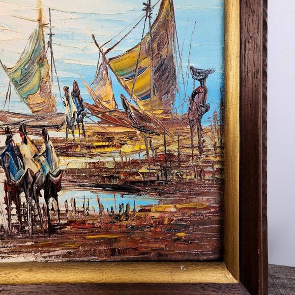 African Coastline Artist Signed Oil Painting‎ by Dan Henson Unique Artwork Rare - Picture 5 of 6